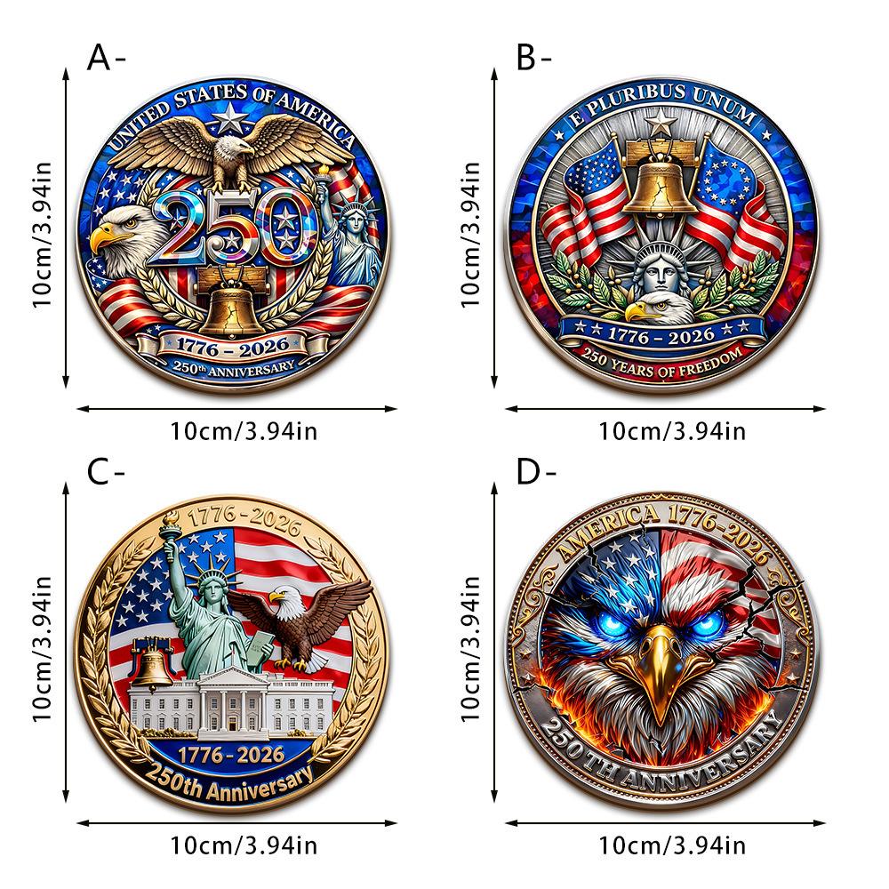Independence Day USA 250th Anniversary 2D Wooden Coffee Mug Coaster Set Heat Resistant Non-Slip Cup Mat