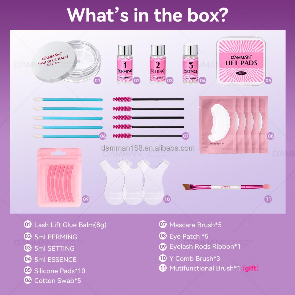DAMMAN Lash Lifting Kit 7-9 Mins Per Step Semi Permanent Eyelash Perm Kit Long Lasting 6-8 Weeks Lash Curling Lift Kits
