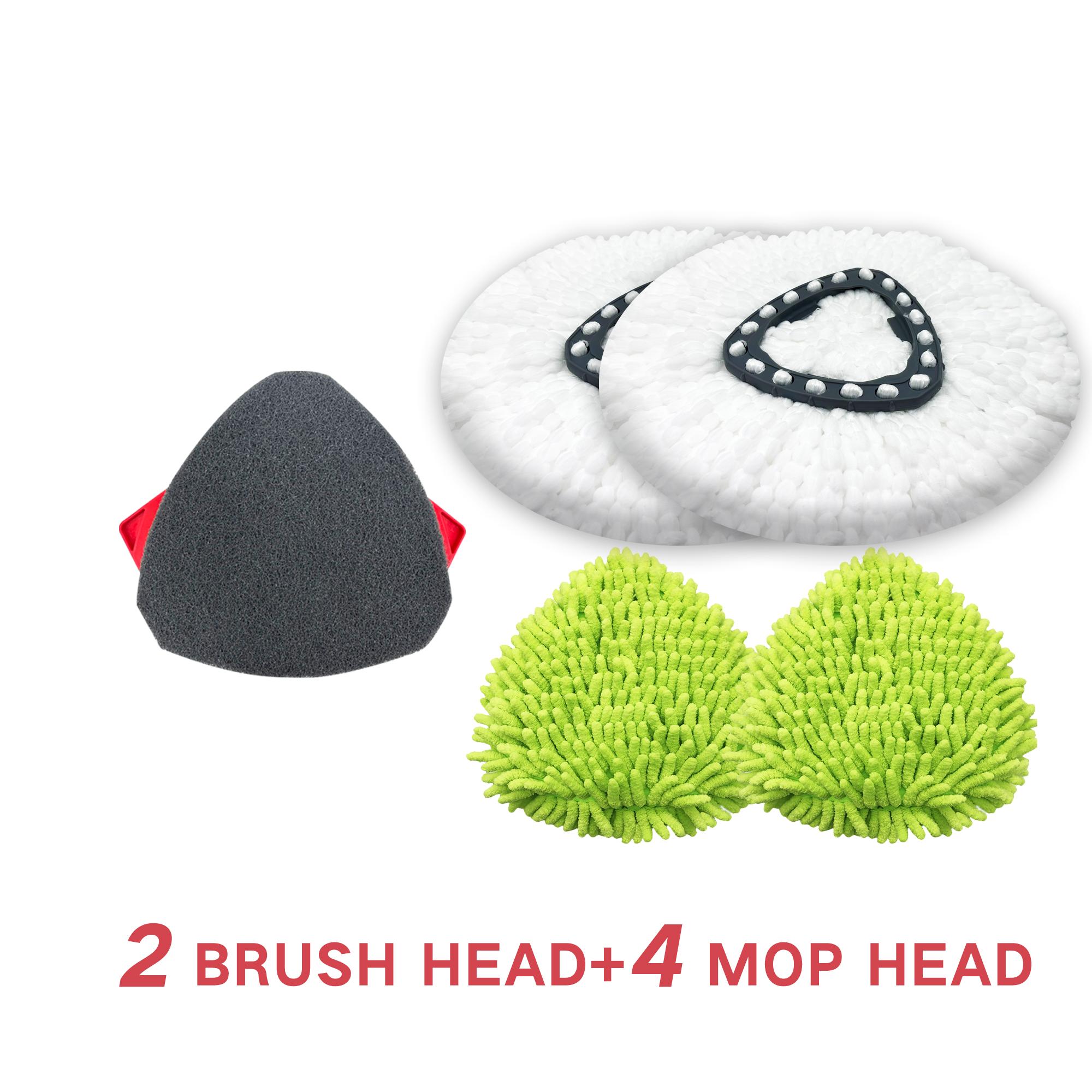 

Home Times Cleaning kit,Spin Mop Head With Floor Scrubber and Chenille Duster For O Cedar Spin Mop,4 Pcs Replacement Spin Mop Re