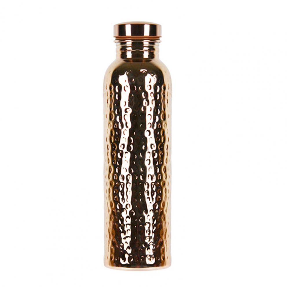 

800Ml Copper Sports Water Bottle Hammer Pattern Leakproof Outdoor Cycling Gym Fitness Travel Electroplating Drinking Cup 0.8L
