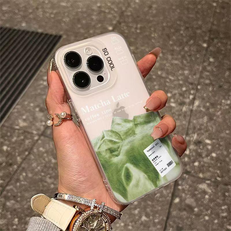 Matcha Latte Coffee Color Silver Case for Apple 11/11/11 Pro Phone Case 11promax11/11/11X
