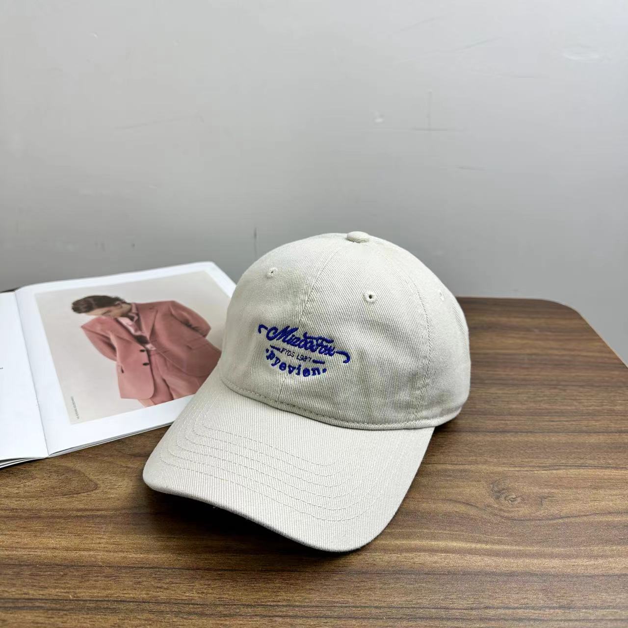 

Чистый хлопок, стираный, оригинальная бейсболка для мальчиков, с широкими полями, тонкая мягкая шляпа, чистый хлопок, универсальная кепка для женщин, прилив M（56-58cm） бежевый