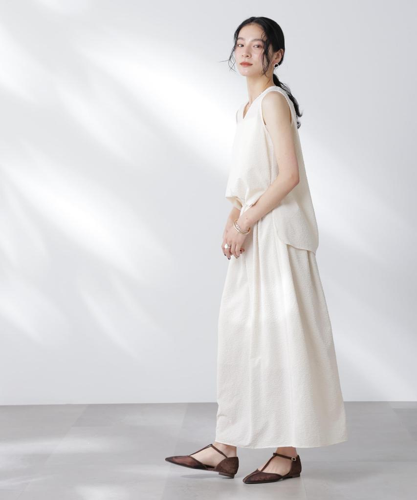 Nano Universe Soccer Blouse and Skirt Size Women's Set, S, 031, Off-White, 669-5219308