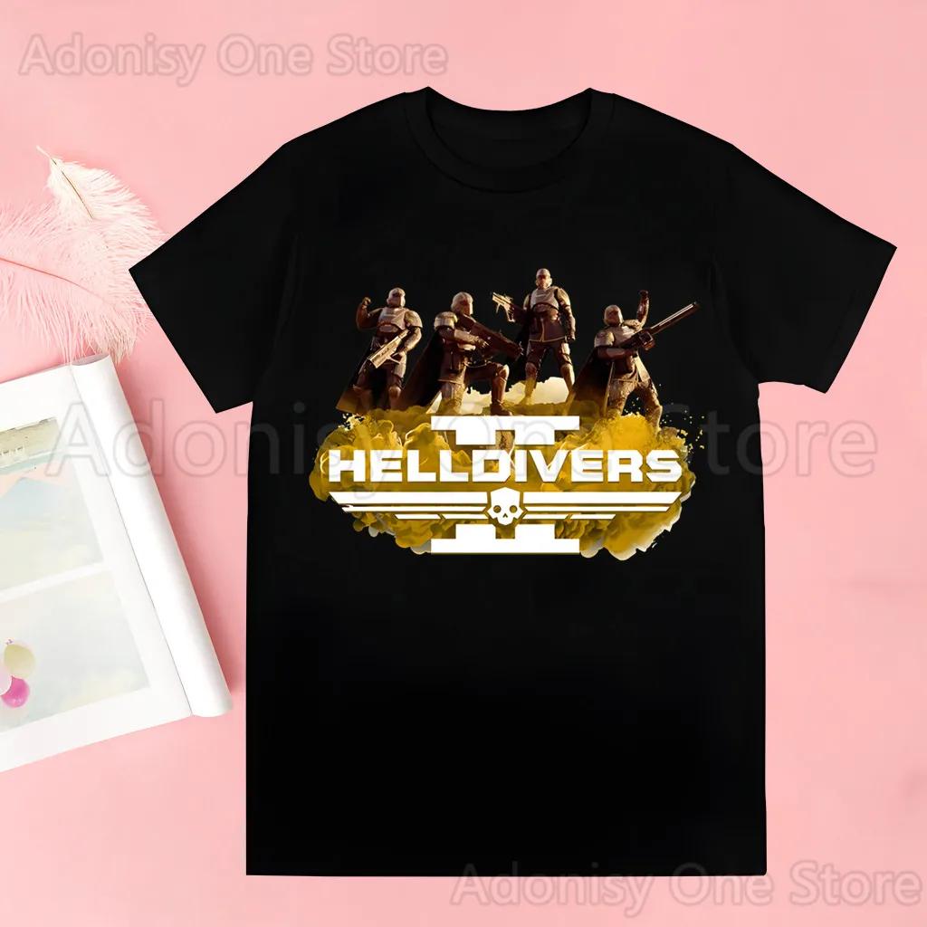 Helldivers Herren Sommer Kurzarm Mode Druck Herren T-Shirts Top T-Shirt Unisex Grafik Herren T-Shirt