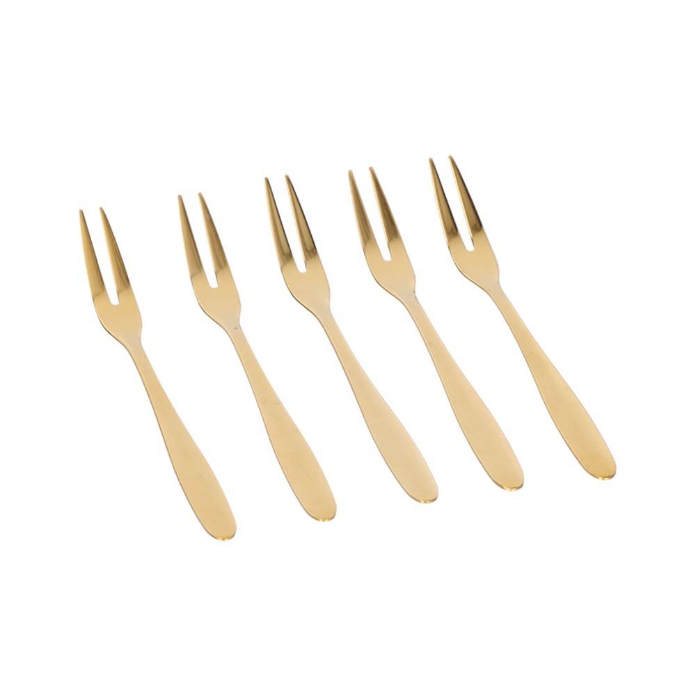 5Pcs Mini Size Snack Fork Rustless Steel Fruit Pick Fork Household  Fork  Fruit Plate Serving