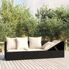 VidaXL Outdoor Daybed with Cushions Black Woven Resin 319562