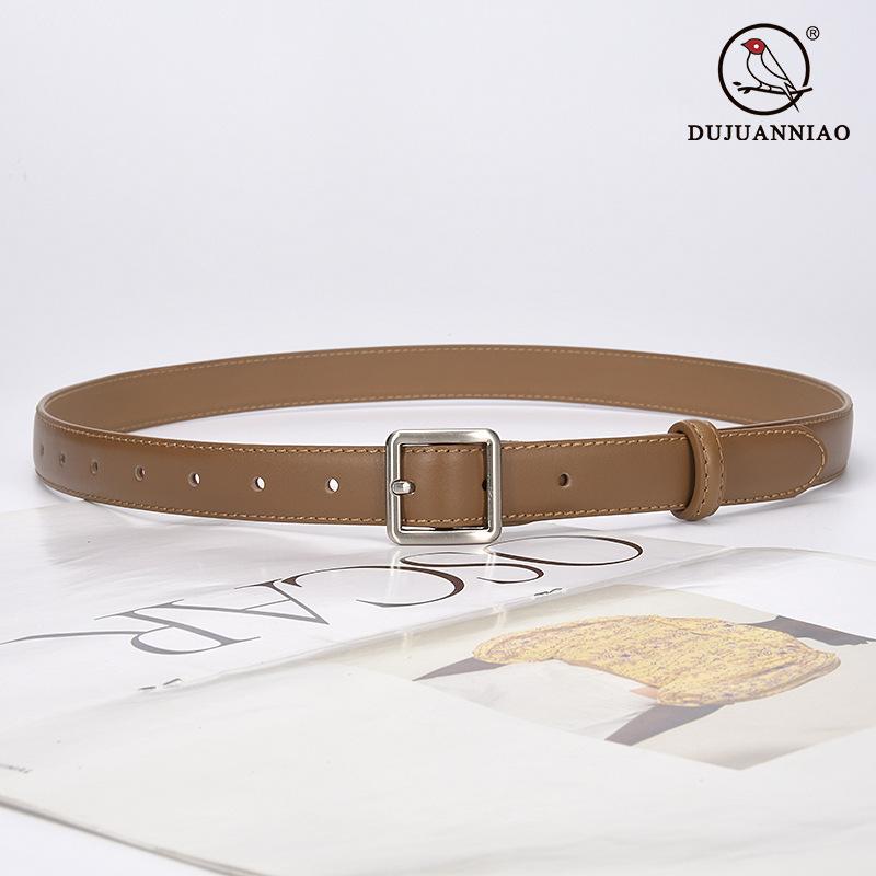 Belt Women'S Jeans Simple Leather Wide Belt Women'S Decoration Pure Cowhide Casual Pants With Black