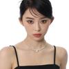 Elegant French Silver & Pearl Pendant Necklace for Women - Luxury Clavicle Chain, Perfect Seaside Accessory