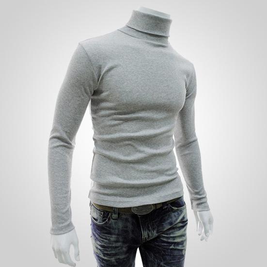 Chic Knitted Turtleneck Shirt In Solid Colors