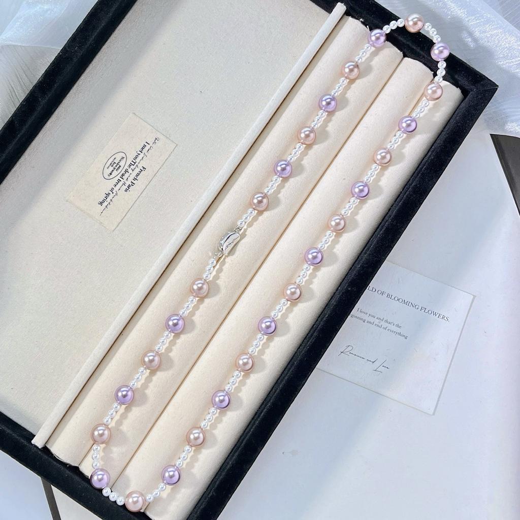 Vintage High-Quality Strong Light Mixed Color Artificial Crystal Necklace Necklace Sweater Chain