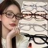 Y2K Leopard Small Frame Glasses Women Retro Fashion Simple Vintage Female Girls Eyewear Decorative Anti-blue Light Eyeglasses