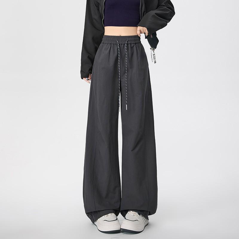 

Women s Quick-Dry Wide-Leg Scythe Pants - Spring/Summer 2026 Fashion, Sun Protection, Loose Fit XL темно-сірий
