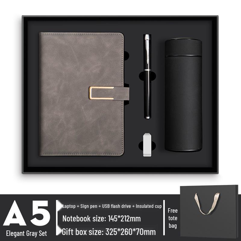 Conjunto de Cadernos A5 de Luxo: Caixa de Presente Diário de Negócios Personalizável com Opção de Impressão de Logotipo