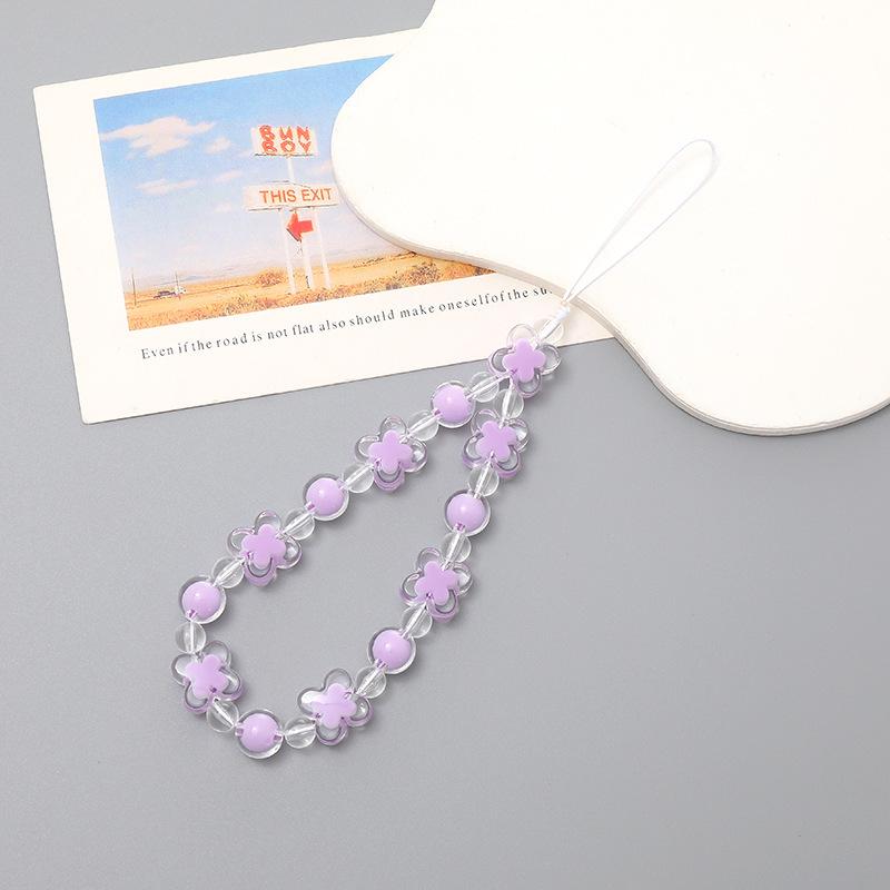 Pearl Bow Beaded Mobile Phone Lanyard Keychain Pendant Accessory