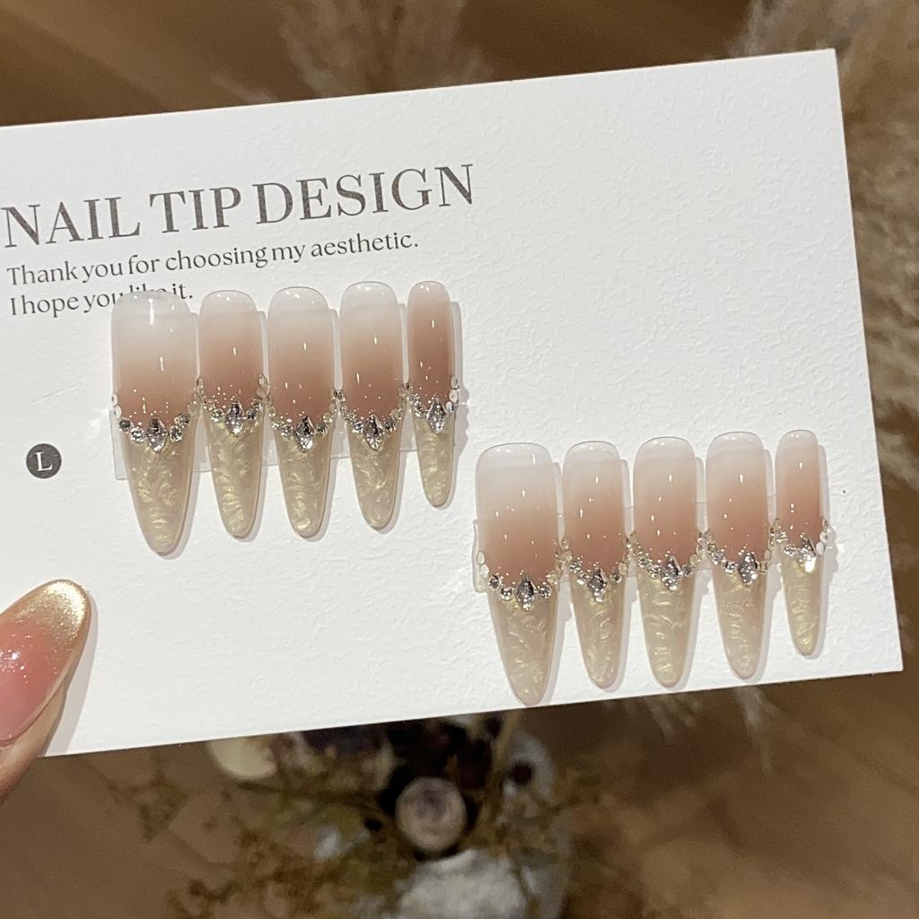 Light Luxury Ice-transparent Smudge French Stacked Drill Thread French Alice Removable Wearable Armor