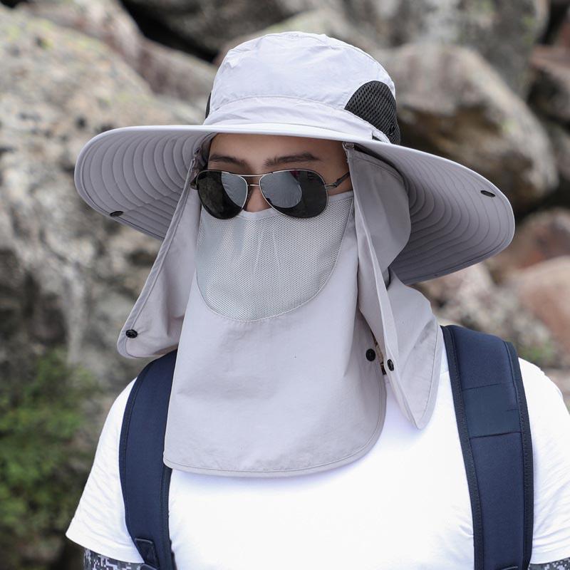 Verstellbarer Outdoor-Angelhut Sonnenschutz Atmungsaktiver Sonnenschirm Faltbare Männer Frauen Wandern Camping Casual Angelkappe