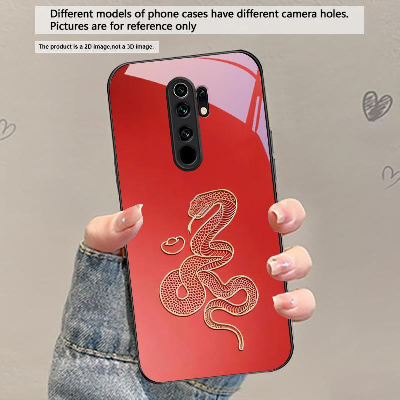 

Xuanjin Secret Pattern For Redmi Note 14 Pro+ 13 Pro 8 9 9S 12S 10 Pro 11 12 13C 14C A3 12 13 K60 Ultra Black Glass Phone Case Redmi A3