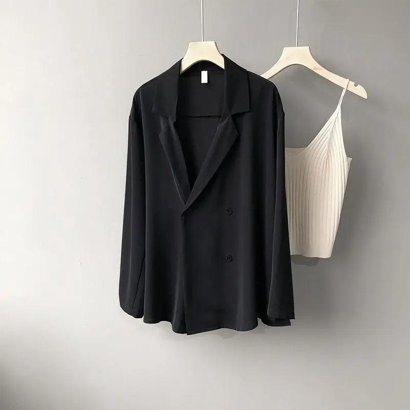 Spring Autumn Fashion Solid Casual Sunscreen Shirts Women Blouse Loose Chiffon Thin Shirt Blazer Oversize