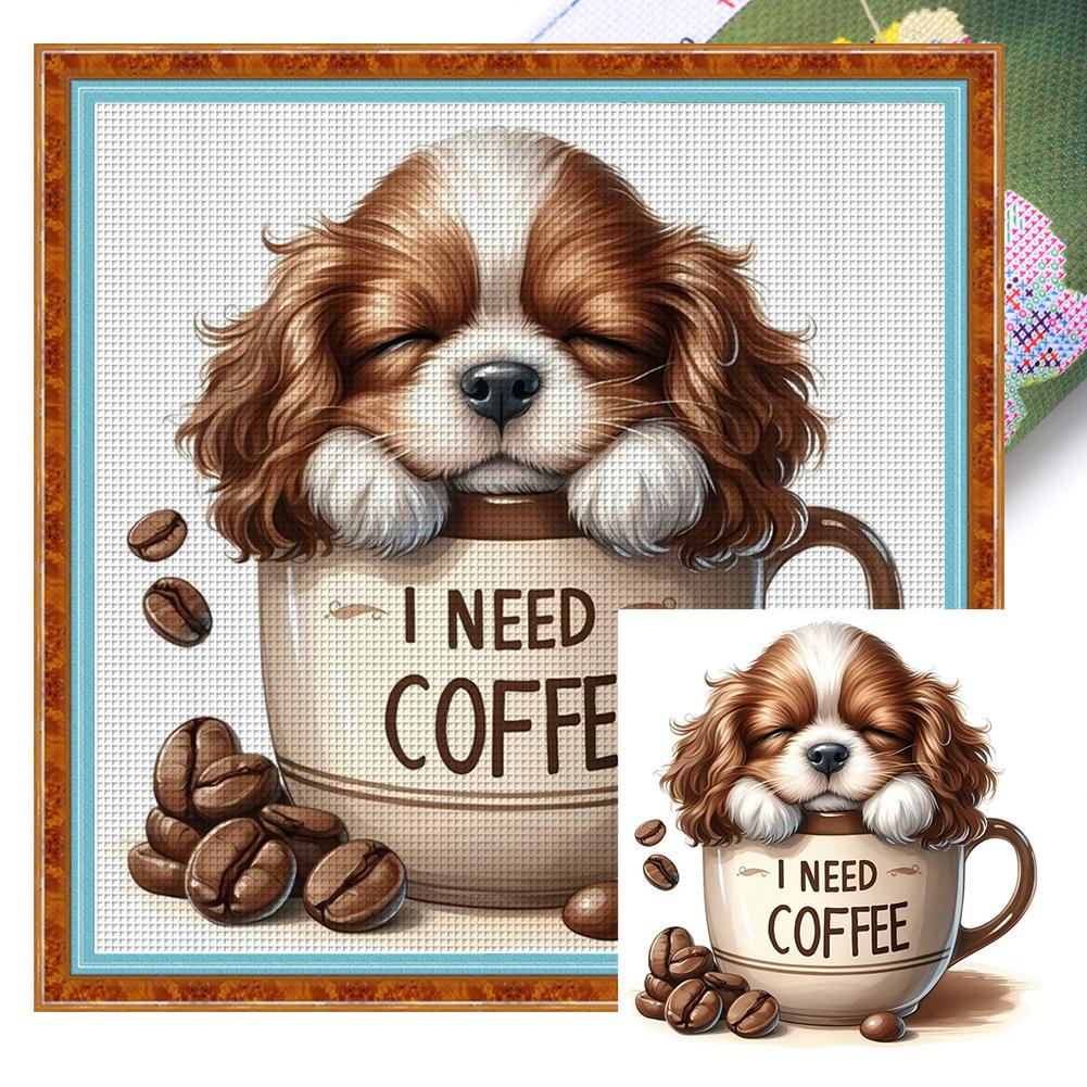 Cute Cat/Dog Full Embroidery Eco-cotton Thread 11CT Printed Cat Cross Stitch Kit Arts DIY Handmade Ornament Home Decor 40*40cm