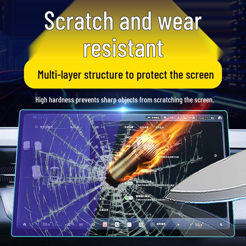 Compatible with 26 Xiaopeng G6 Models: Central Control Tempered Film Car Navigation Screen Protector and Dashboard Film.