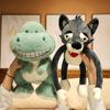 Kreative Dinosaurier tragen Wölfe Plüschtiere Weiches Stofftier Lustige Cartoon-Puppe Plüsch Dekokissen Wohnkultur für Kinder Geschenk