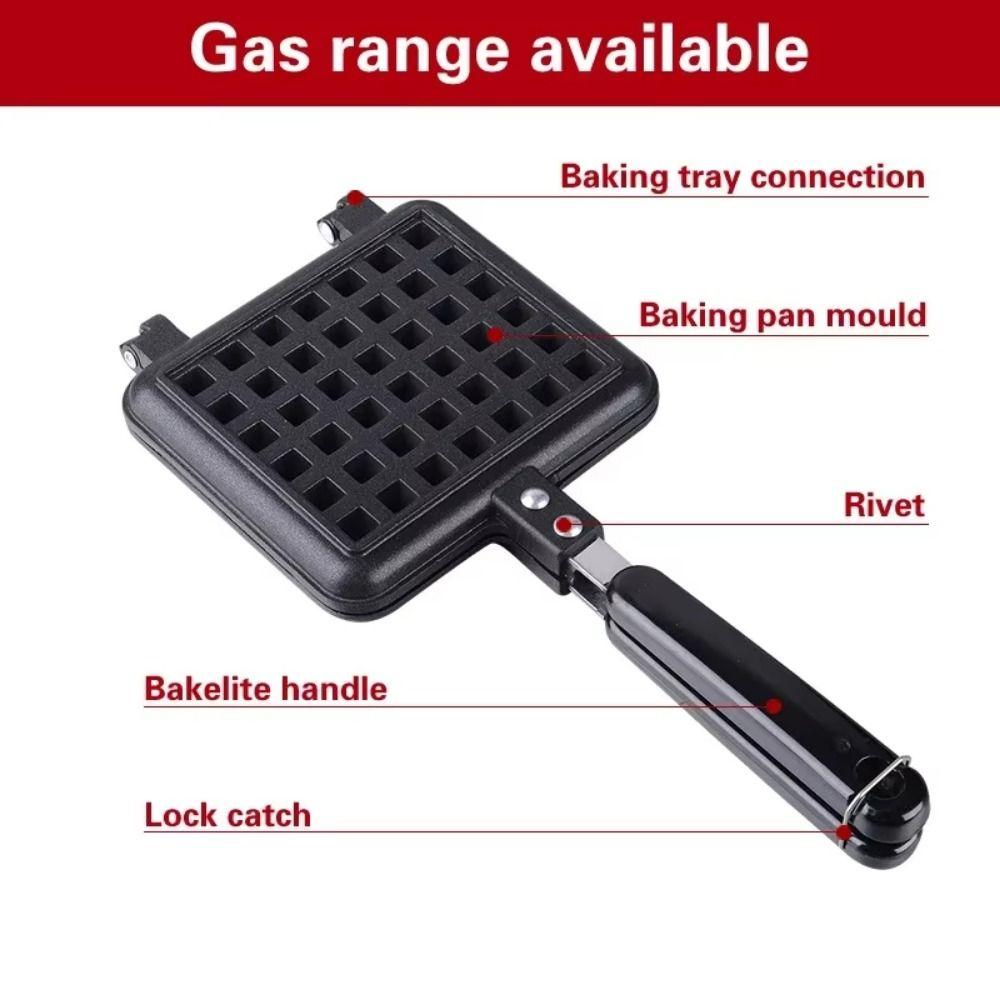Cast Aluminum Waffle Baking Mold Long Handle Waffle Maker Machine Sandwich Maker  Family Breakfast