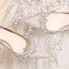 Crystal Bride New Pointed Thin Heel Rhinestone Sequined Wedding Dress High Heels