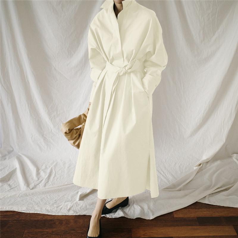 

ZANZEA Женское повседневное платье-рубашка с отложным воротником и длинными рукавами 5XL абрикосовый