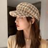 Keep Warm Plaid Beret Hat Korean Style Women Octagonal Cap Cool Women Painter Hat  Outdoor