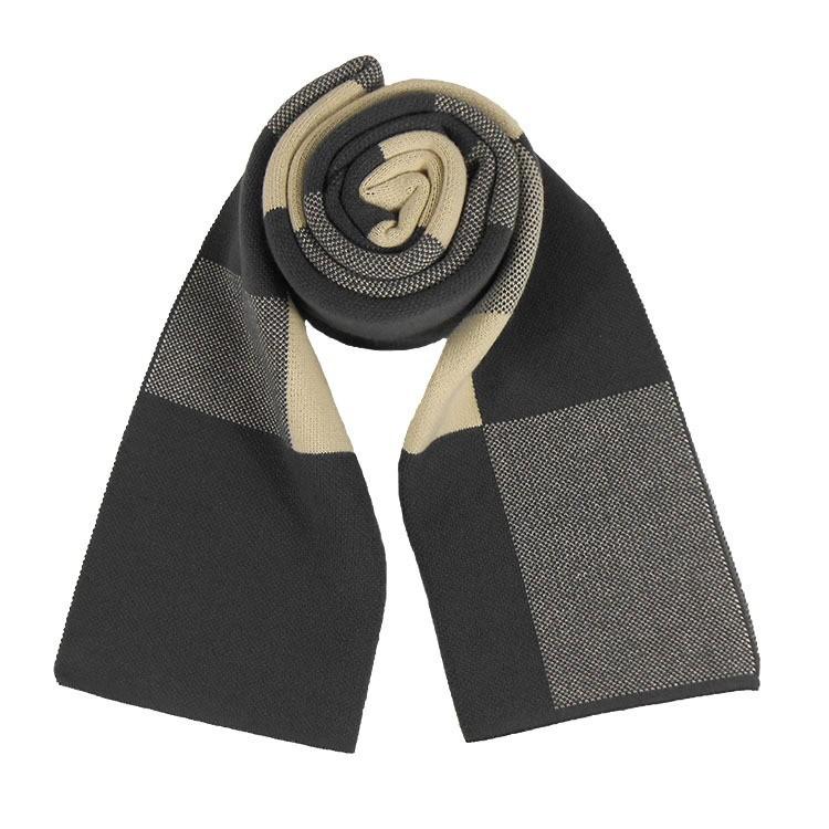 Men's Winter Knitted Scarf Gentleman Color Blocking Warm Commuter Scarf