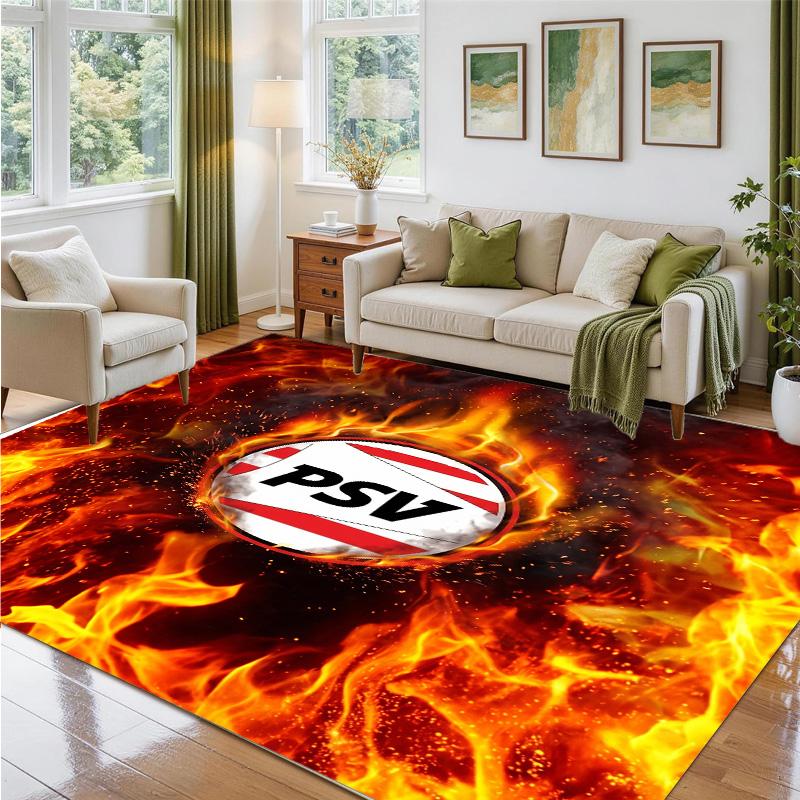 PSV Eindhoven FC Design Crystal Velvet Rug Soft Decorative Mat for Bedroom Entrance