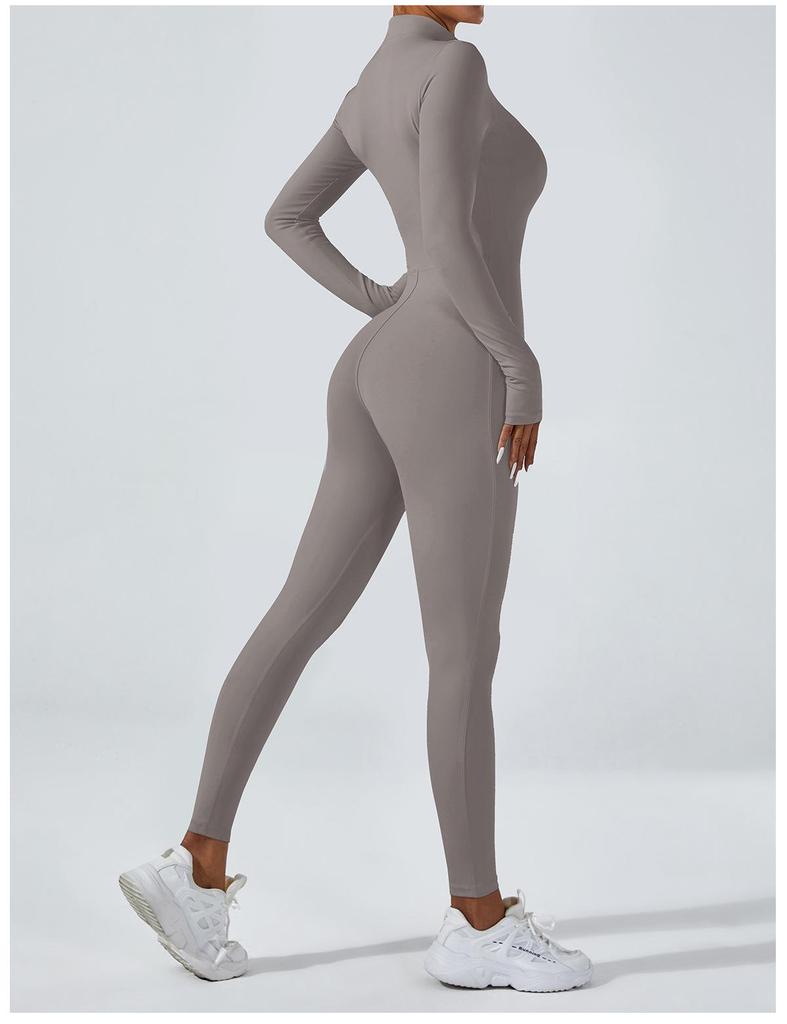 Langarm-Yoga-Jumpsuit für Damen mit hoher Intensität zum Laufen