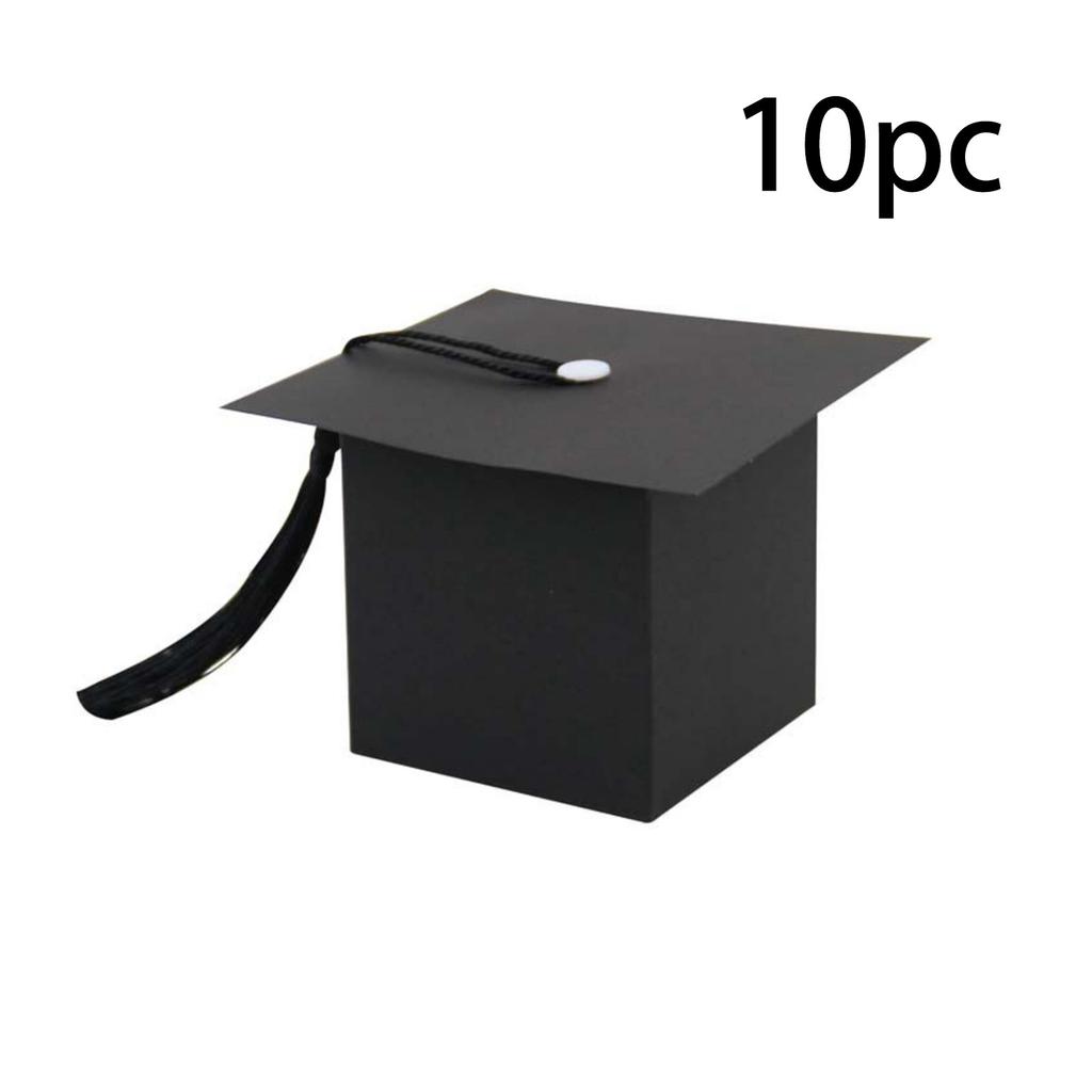 10pcs Graduation Candy Box, Graduation Cap Gift Box With Tassels, DIY Graduation Decoration Box Small Snack Chocolate Box