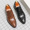 New Arrival Men's Plus Size Pointed Toe Leather Shoes - Fashionable British Style for Business, Formal, and Wedding Occasions.