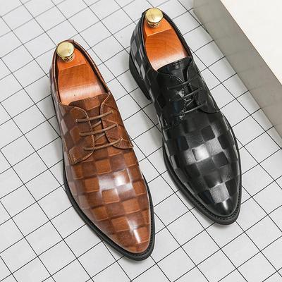New Arrival Men's Plus Size Pointed Toe Leather Shoes - Fashionable British Style for Business, Formal, and Wedding Occasions.