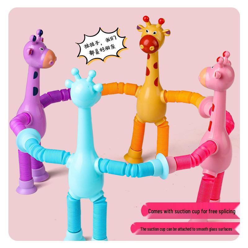 Versatile Telescopic Giraffe Suction Cup Toy – Creative Decompression Toy