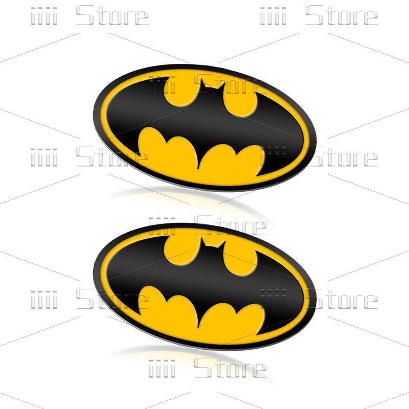 Universal 3D Chrome Metal Bat Symbol Emblem Car Styling Side Badge Tail Badge Auto Body Sticker Auto Exterior Accessories
