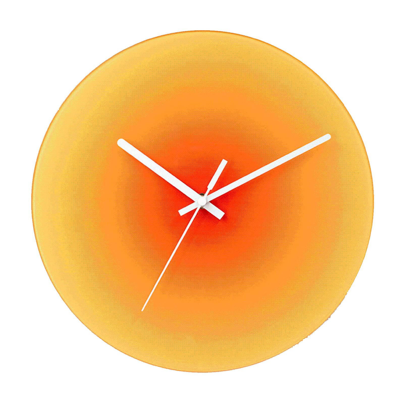 

12 inch Sunset Wall Clock Silent Non-Ticking Gradient Glass Clocks for Home (No Battery) A
