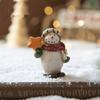 Resin Desktop Ornament Painted Mini Snowman Toy Christmas Snowman Ornament  Xmas Decoration