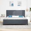 Boxspring Bed with Headboard Dark Grey 200 x 200 cm Velvet
