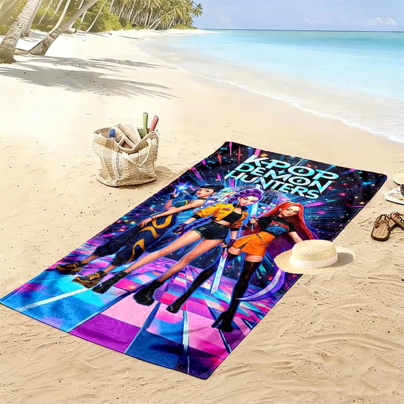 Kpop Demon Hunters Beach Towel Suitable for Various Scenarios Such As Kitchen, Bathroom and Beach Swimming