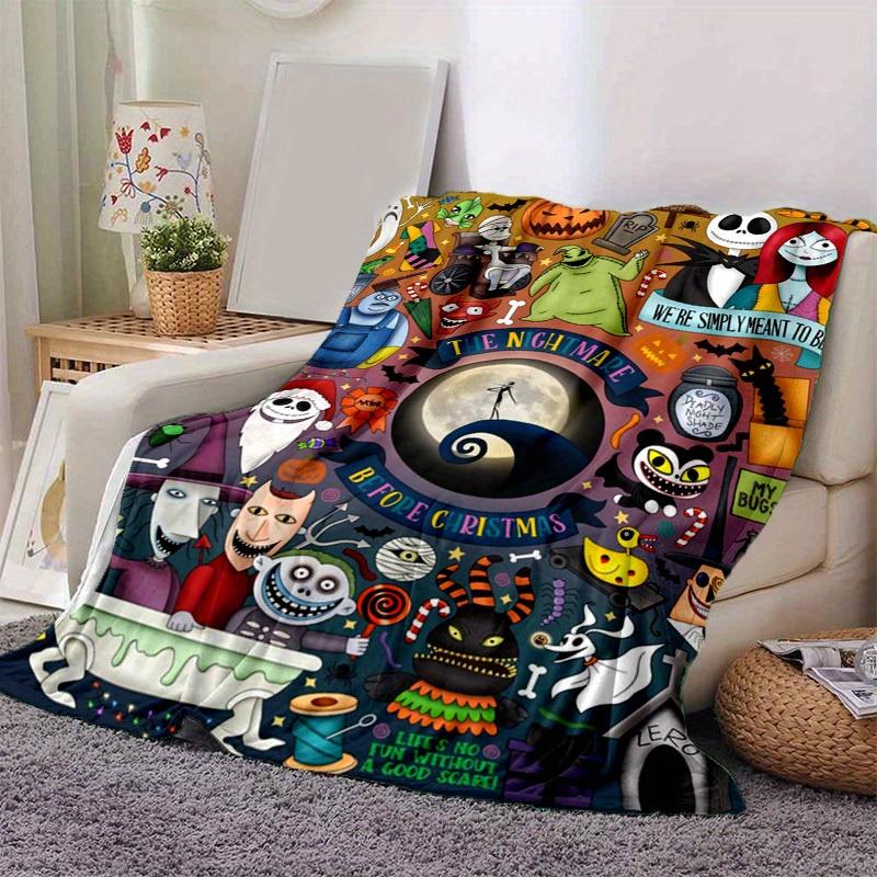 1pc. Halloween Themed Nightmare Before Christmas Cartoon Blanket, Seasonal Home Decor, Cozy Throw for All Seasons, Unique Gift Idea for FansC064