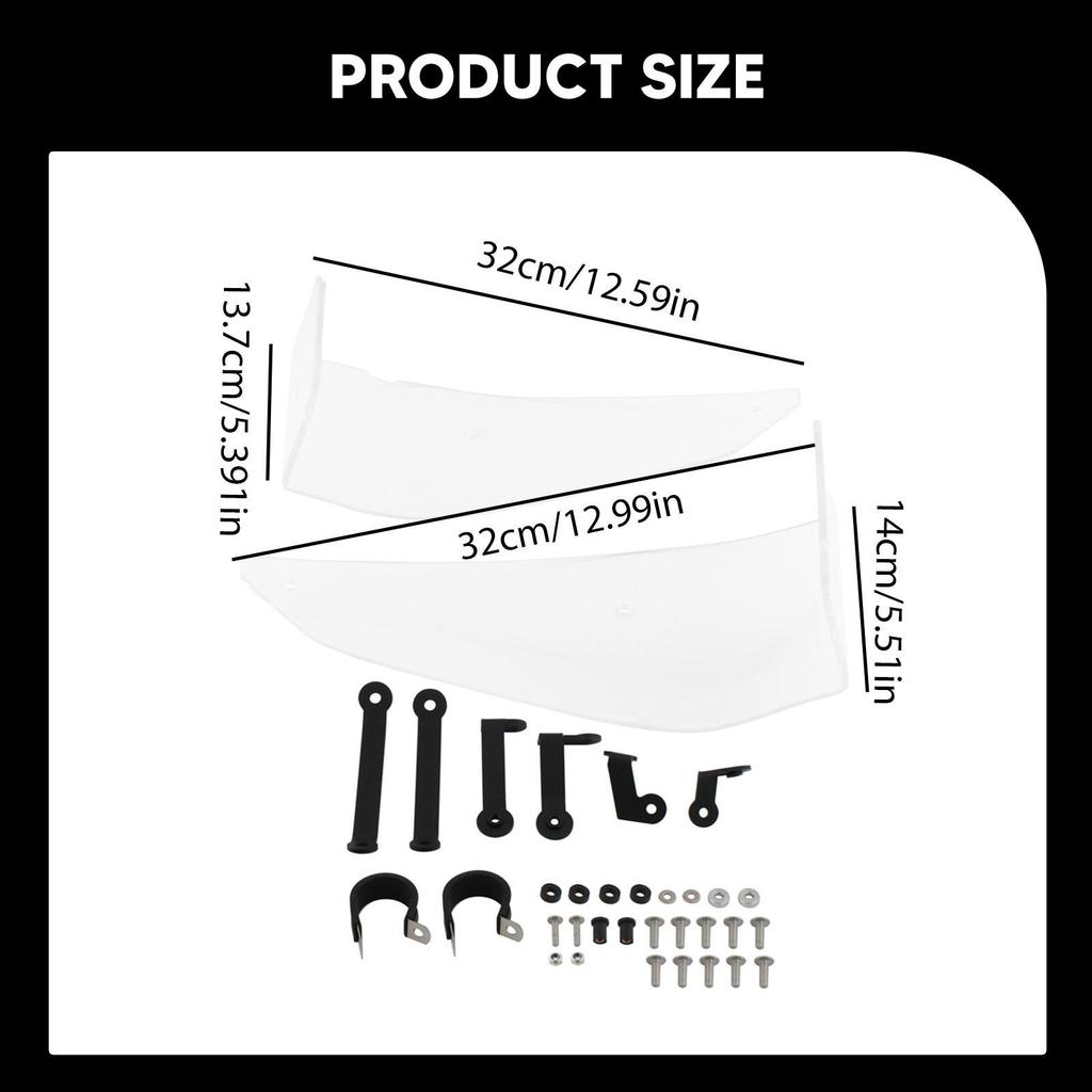 1 Pair Motorcycle Side Spoiler Deflector Wing Windshield Acrylic Construction Suitable for Adventure