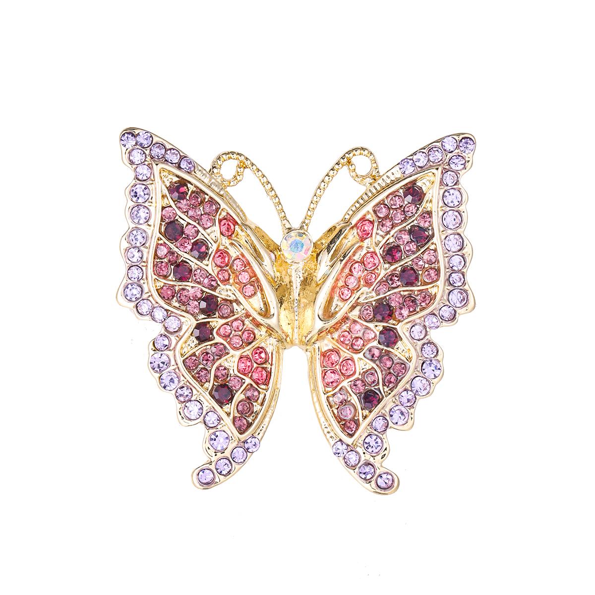 Weiman Purple Red Rhinestone Butterfly Brooches Luxury Women Alloy Fashion Brooch Pin Design Jewelry Customize Designer Brooches XD825245 золотой