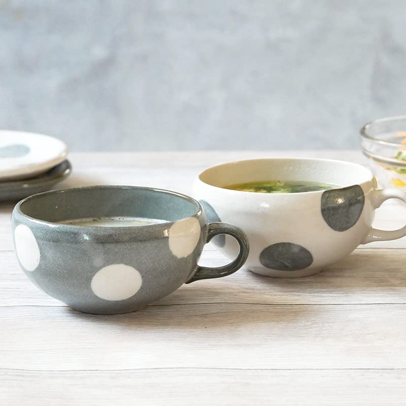 EAST table Soup Polka Dot Gray Cup, 390cc, Design,