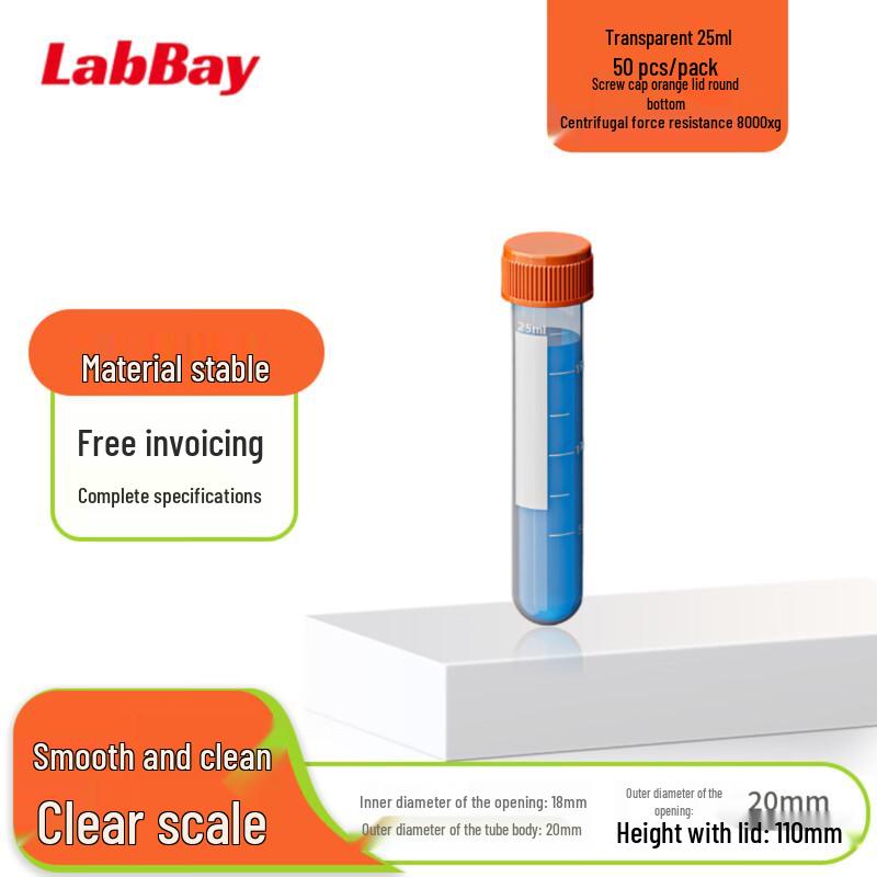 LABBAY Plastic Graduated Centrifuge Tube
