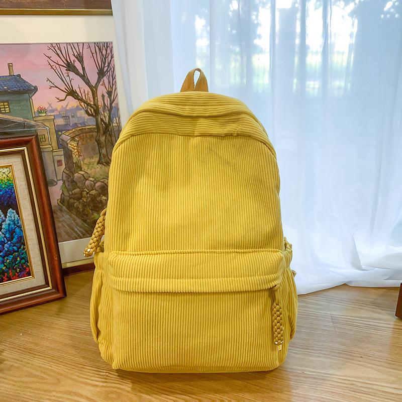 Schoolbag Hot-selling Velvet Backpack Women's Small 1011 New Fashion Corduroy Student Backpack Travel Small Backpack