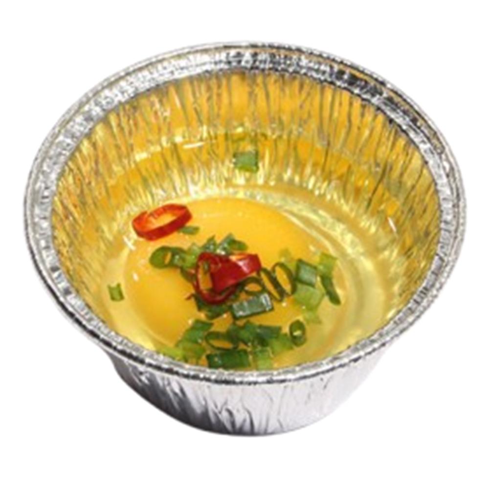 

100Pcs Aluminum Tin Foil Baking Cup Tray Disposable Tinfoil Tray Cupcake Mold Pudding 100Pcs Round