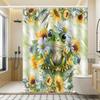 Cute Frog Shower Curtain Sunflower And Daisy Art Garden Decor Nature Theme Waterproof Fabric Bath Curtain Set Home