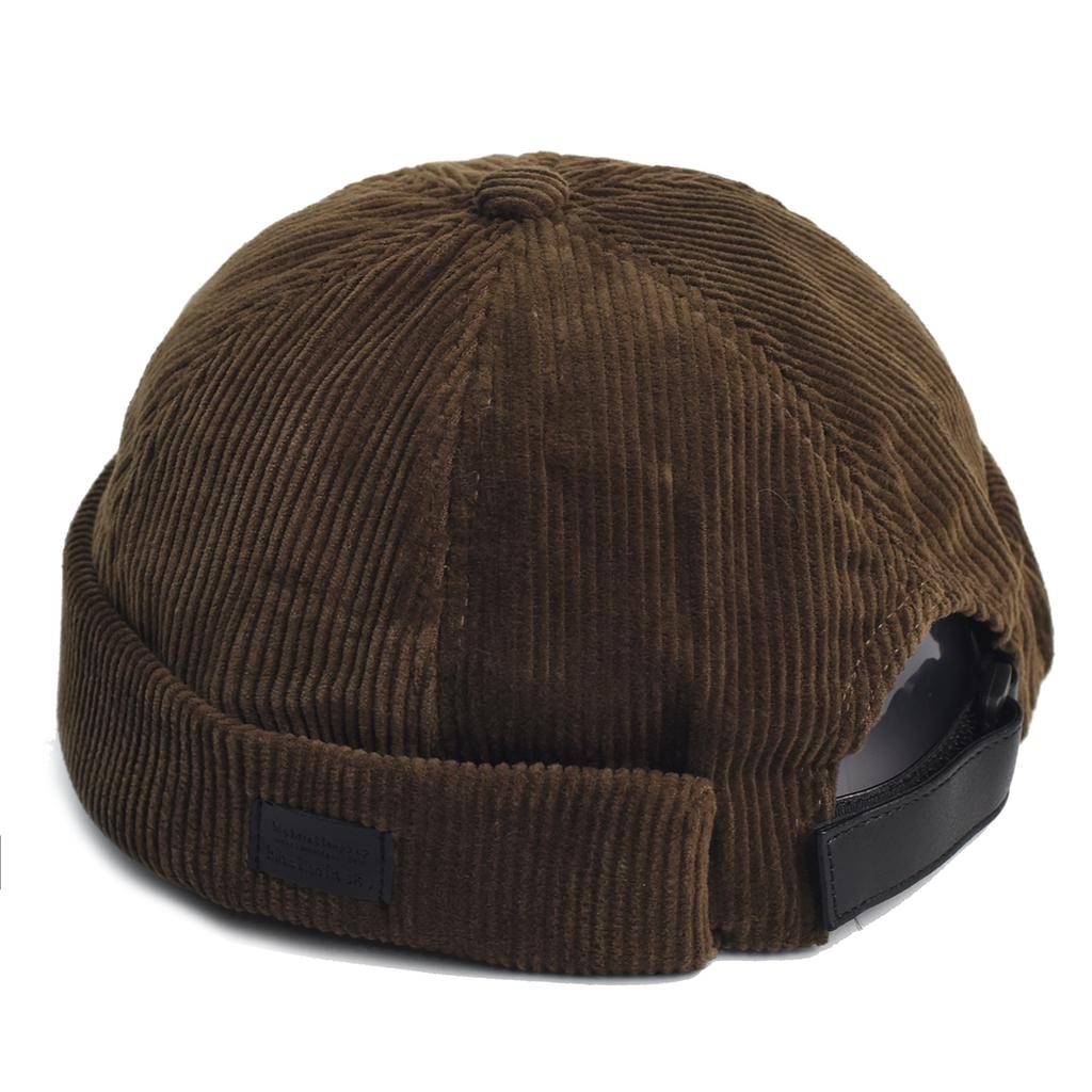 Retro Beanie Hat Unisex Solid Cap Streetwear Hip Hop Brimless Hats Vintage Corduroy Docker Caps For Men Adjustable Dome Hats